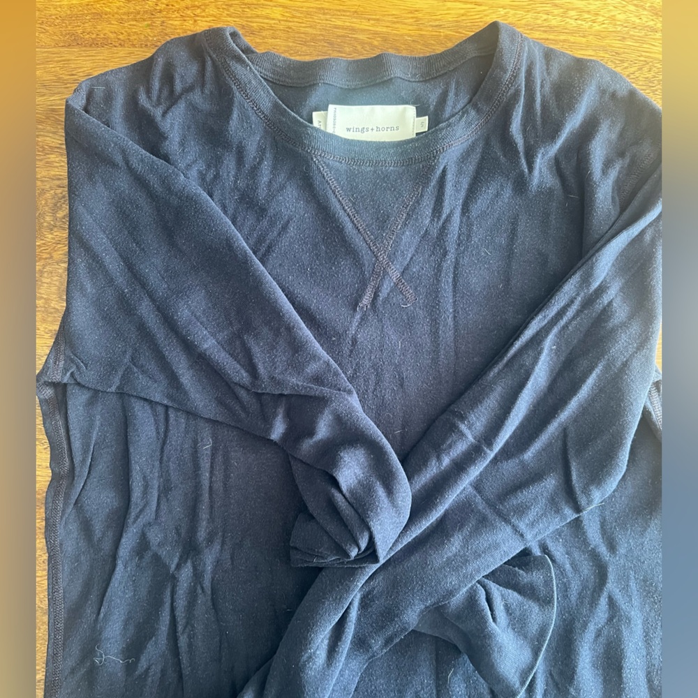 Wings + Horns Navy Long Sleeve Top